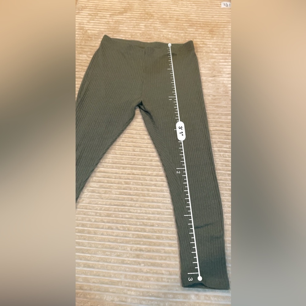 Mulvari Plus Ribbed Knit Drop Shoulder Split Top & Leggings - Picture 2 of 10